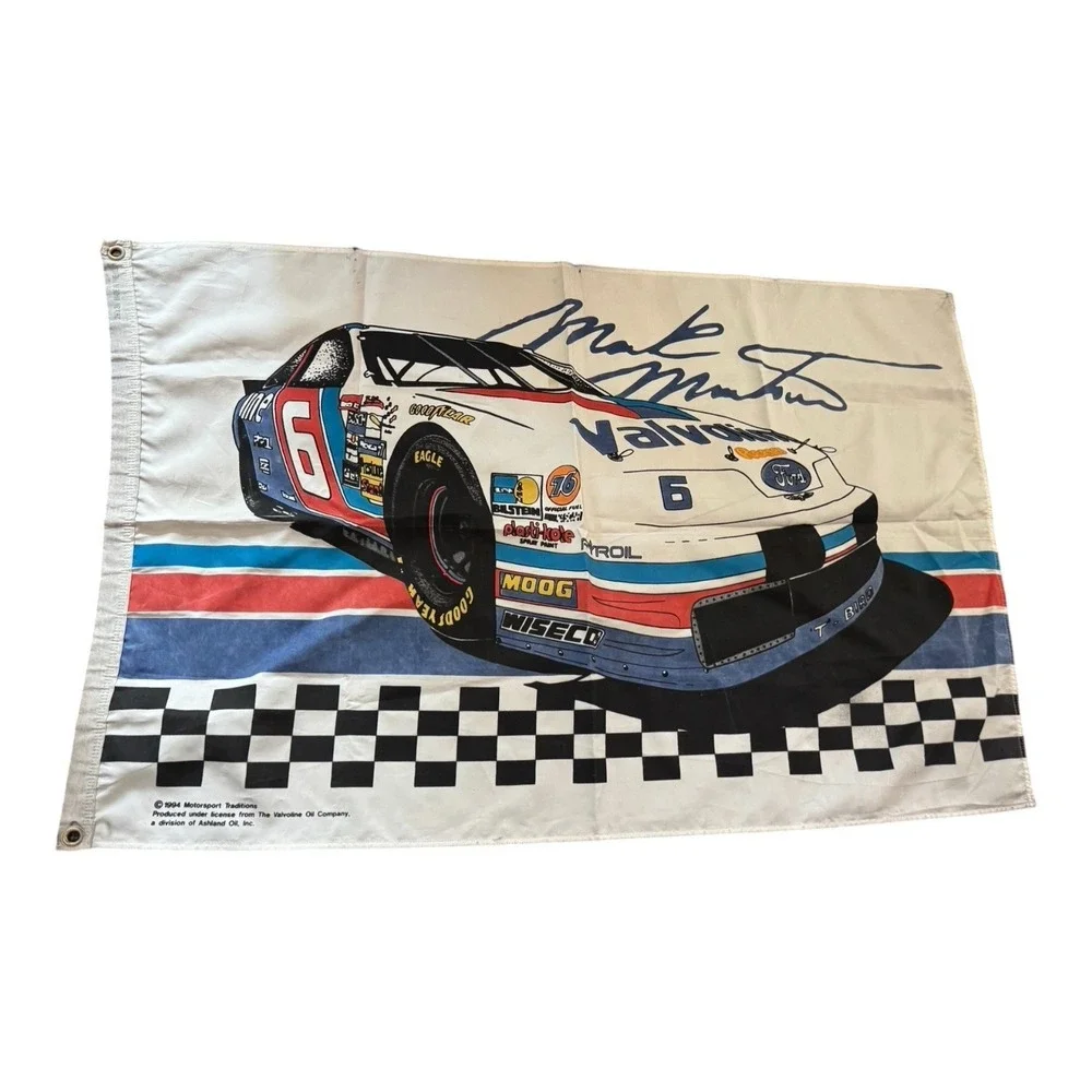 Vintage 1994 Mark Martin Valvoline #6 Racing Flag Banner NASCAR Winston Cup READ